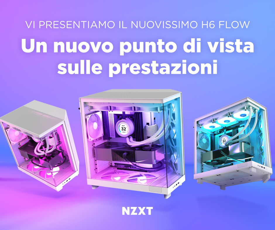 NZXT annuncia H6 Flow, nuovo case Mid-Tower ATX a doppia camera