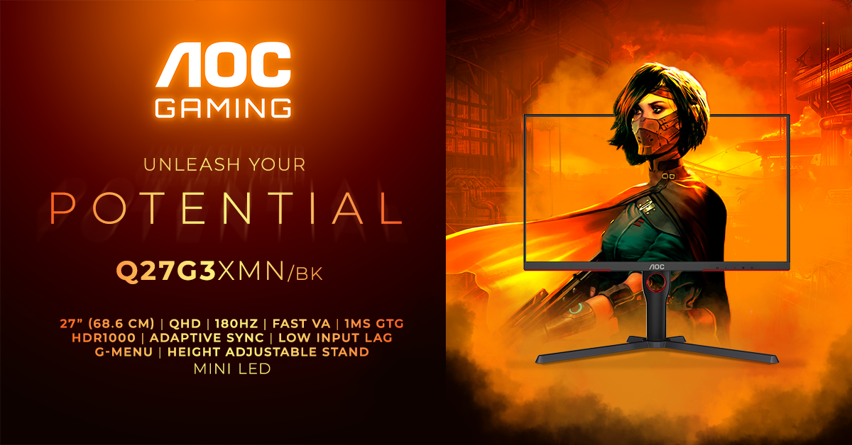AGON by AOC rende il gaming MiniLED accessibile a tutti con il nuovo AOC GAMING Q27G3XMN/BK