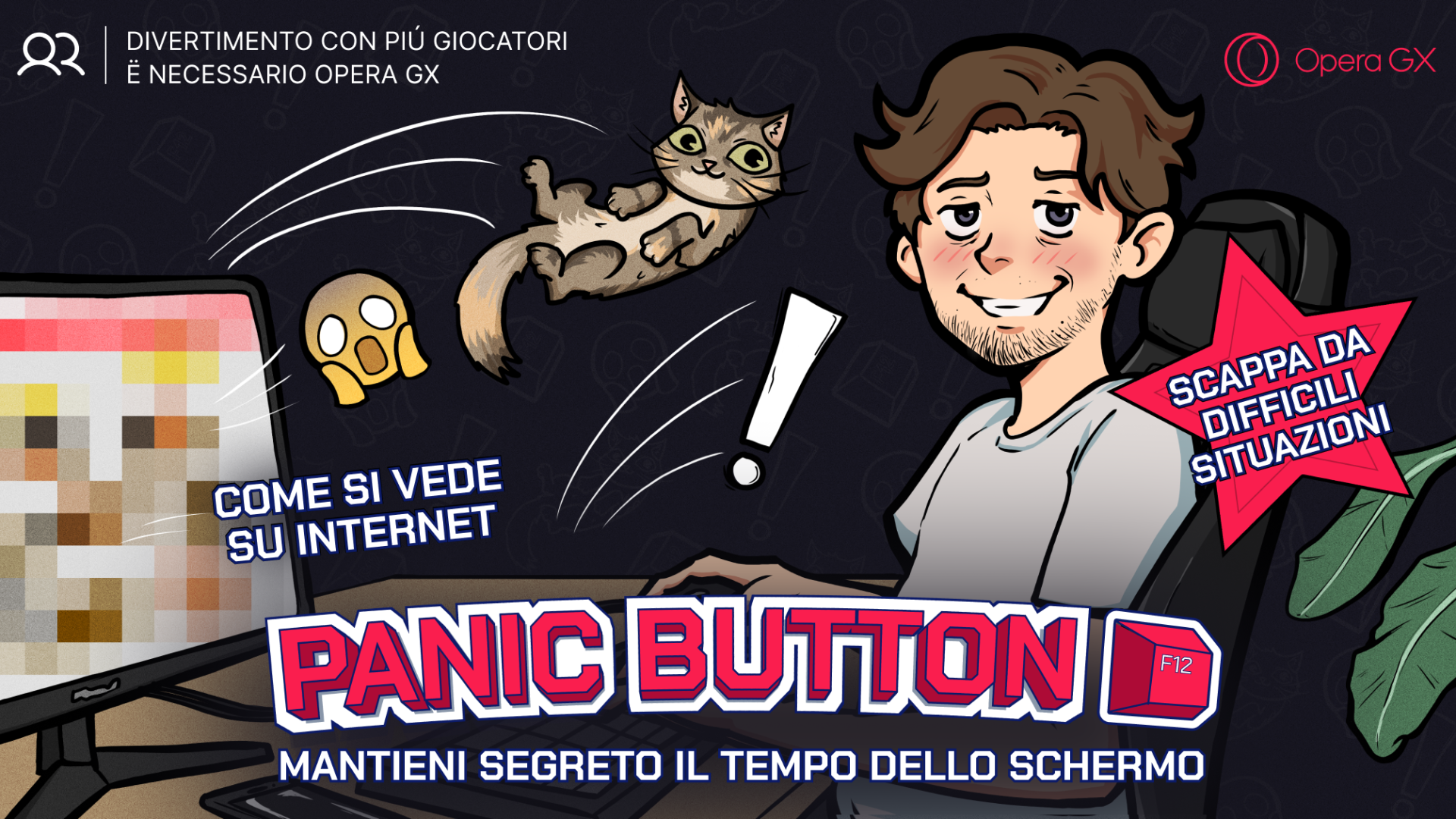 Proteggi il tuo schermo da occhi indiscreti grazie al “Panic Button” di Opera GX