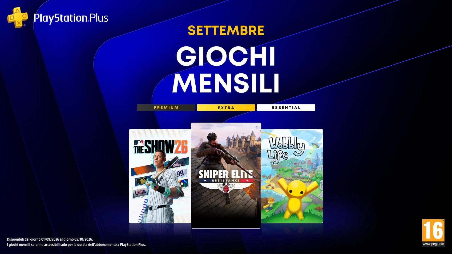 PlayStation Plus settembre 2026: i giochi Essential del mese